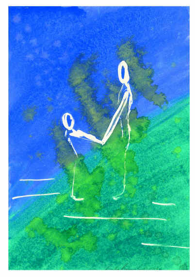 Mother and Child Dancing Card